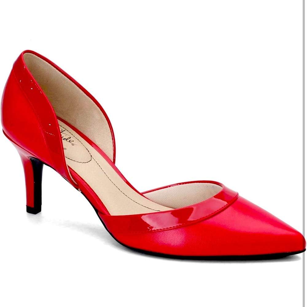 Lifestride Women’s Saldana Red Faux Leather Stiletto Slip-on Pumps Size 9.5M NEW